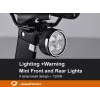 iLike USB wiederaufladbares 4-LED Fahrradlicht-Set – Vorder- und Rücklichter mit 120dB Hupe