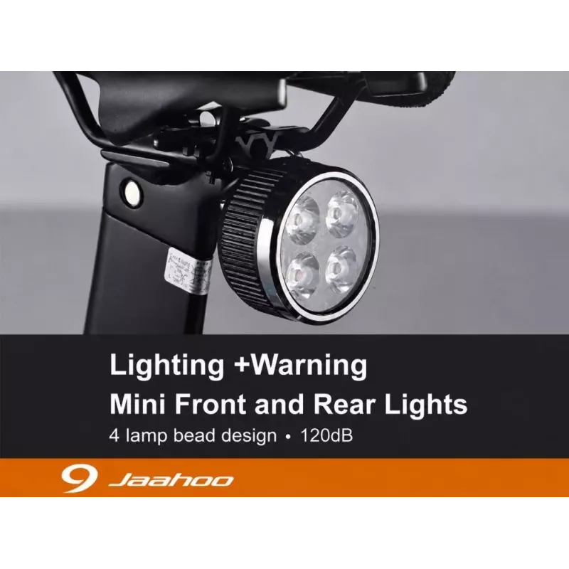 iLike USB wiederaufladbares 4-LED Fahrradlicht-Set – Vorder- und Rücklichter mit 120dB Hupe