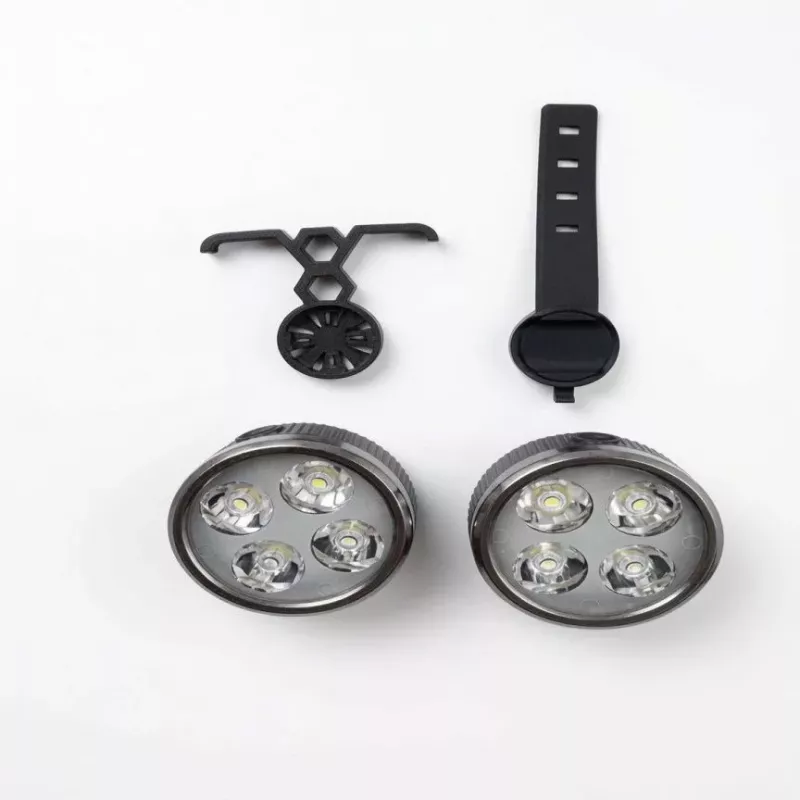 iLike USB wiederaufladbares 4-LED Fahrradlicht-Set – Vorder- und Rücklichter mit 120dB Hupe