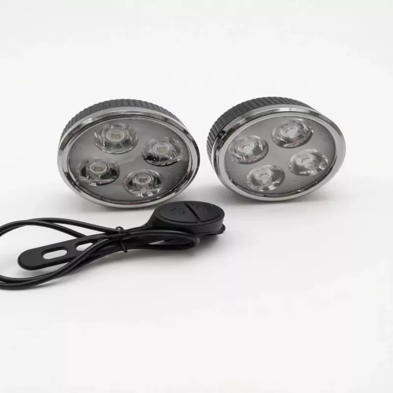 iLike USB wiederaufladbares 4-LED Fahrradlicht-Set – Vorder- und Rücklichter mit 120dB Hupe