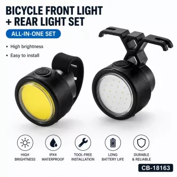 iLike 2er-Set Fahrrad Front- & Rücklicht – USB wiederaufladbare LED-Fahrradlichter für Mountain- & Rennräder, E-Bikes, Scooter, E-Scooter, Kinderfahrräder