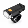 iLike USB wiederaufladbare Fahrrad-Frontleuchte, JH420 hochhelle LED-Fahrradscheinwerfer, IP65 wasserdichtes Fahrradlicht für MTB, Rennrad & E-Bike Schwarz
