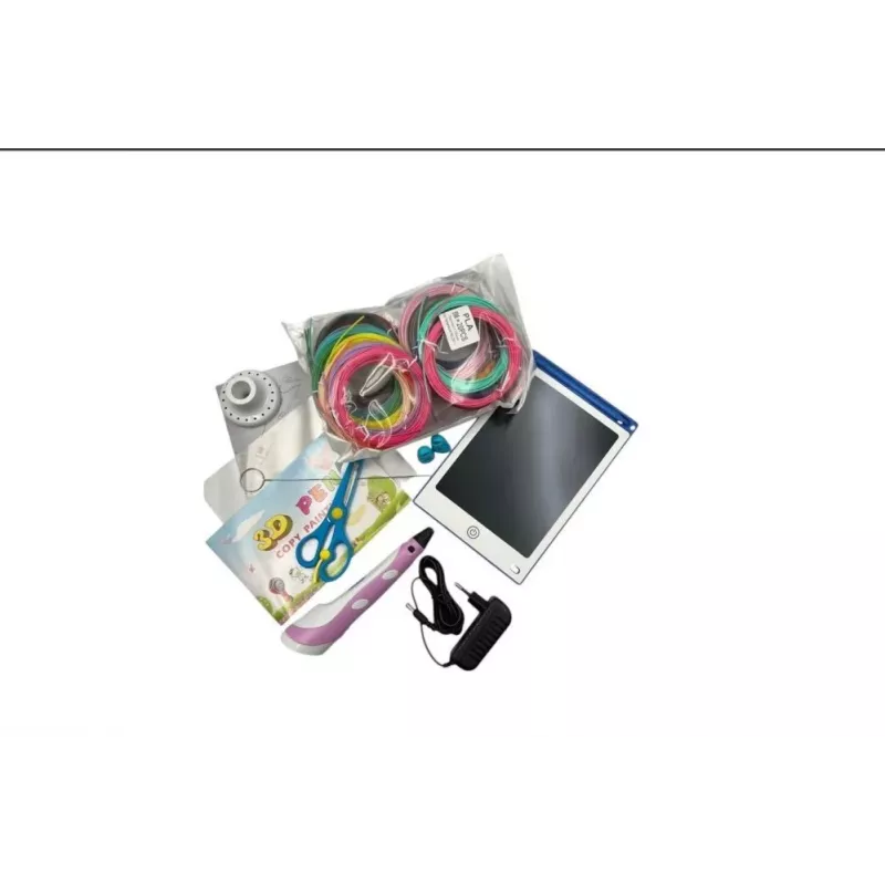 iLike Melt 3D Pen Kit Box Komplettset für 3D-Druckstift, 3D PEN-7-1 Set mit Schablonen 5m x 20 Farben Pink