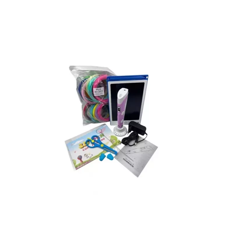 iLike Melt 3D Pen Kit Box Komplettset für 3D-Druckstift, 3D PEN-7-1 Set mit Schablonen 5m x 20 Farben Pink