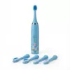 iLike Kinder Schallzahnbürste, wasserdicht, 5 Bürstenköpfe (1+4 Ersatzköpfe), batteriebetrieben, weiche Borsten, Einhorn-Design, Blau