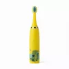 iLike Kids Rechargeable Sonic Electric Toothbrush, USB Charging, 3 Brush Heads (1+2 Replacement Heads), Soft Bristles, Waterproof, Yellow Crocodile Design