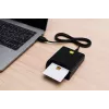 iLike USB Smart Card Reader, Contact IC Card Reader für Digitale Signatur, eID, Bank- und Regierungskarten Schwarz