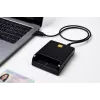 iLike USB Smart Card Reader, Contact IC Card Reader für Digitale Signatur, eID, Bank- und Regierungskarten Schwarz