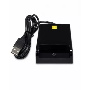 iLike USB Smart Card Reader, Contact IC Card Reader für Digitale Signatur, eID, Bank- und Regierungskarten Schwarz
