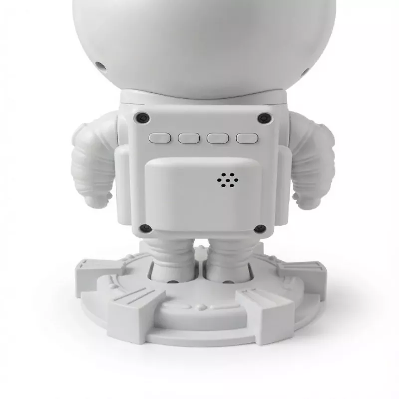 iLike Astronaut Smart LED Lampe mit Bluetooth-Lautsprecher, RGB Nachtlicht, Fernbedienung, 360° drehbarer Kopf Weiß