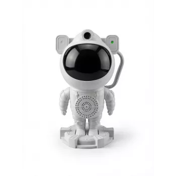 iLike Astronaut Smart LED Lampe mit Bluetooth-Lautsprecher, RGB Nachtlicht, Fernbedienung, 360° drehbarer Kopf Weiß