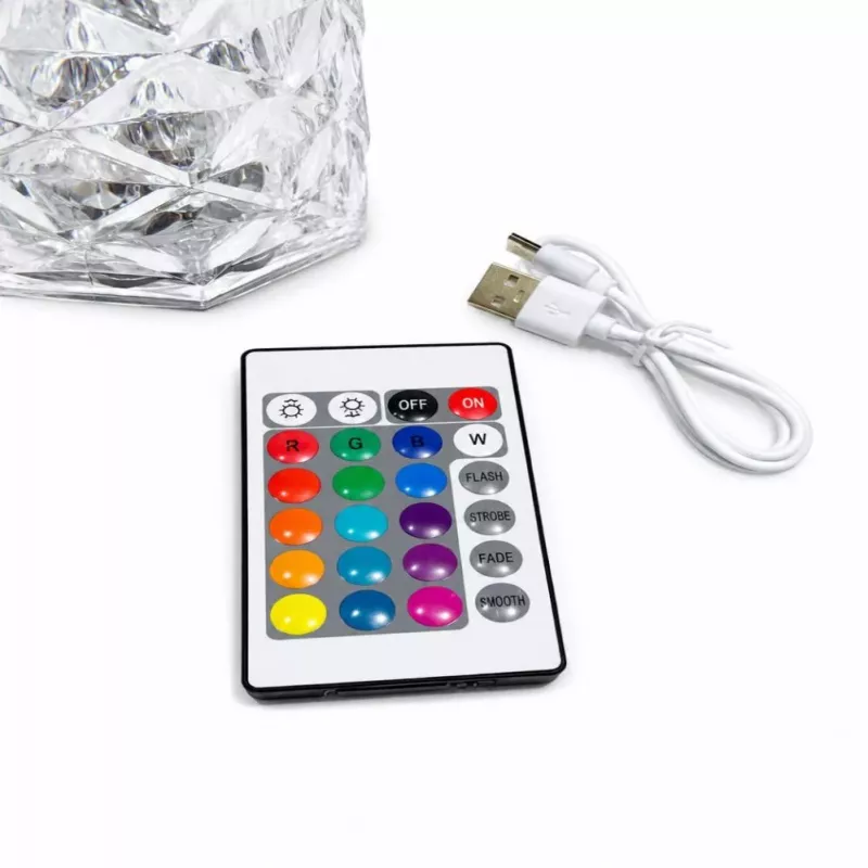 iLike Crystal Touch RGB LED Lampe mit Bluetooth-Lautsprecher, Ambient-Nachtlicht, Fernbedienung