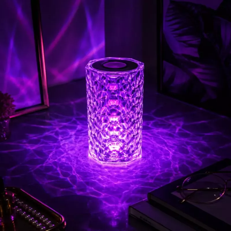 iLike Crystal Touch RGB LED Lampe mit Bluetooth-Lautsprecher, Ambient-Nachtlicht, Fernbedienung