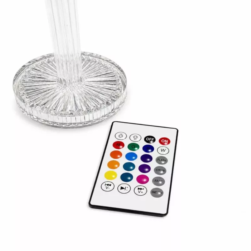 iLike Crystal Touch RGB LED Tischlampe mit Bluetooth-Lautsprecher, Ambient-Nachtlicht & Fernbedienung