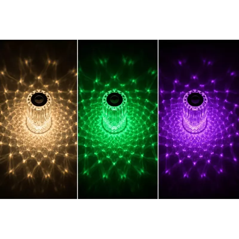 iLike Crystal Touch RGB LED Tischlampe mit Bluetooth-Lautsprecher, Ambient-Nachtlicht & Fernbedienung