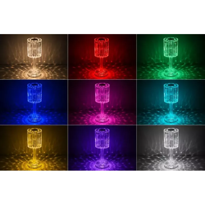 iLike Crystal Touch RGB LED Tischlampe mit Bluetooth-Lautsprecher, Ambient-Nachtlicht & Fernbedienung