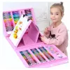 Kiddyz Stationery Set 208 pcs Kids Art Kit Drawing & Painting Supplies Pink