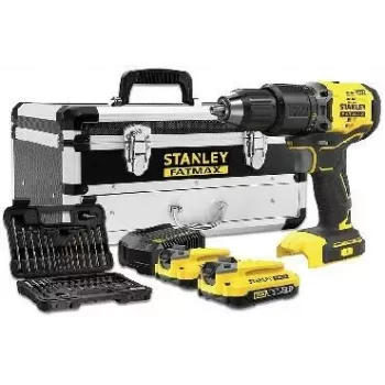 STANLEY V20 18V Akku-Bohrschrauber-Set 2x2,0Ah 50-teiliges Zubehörset