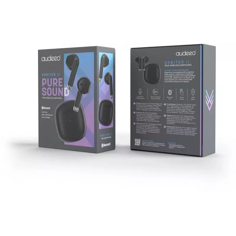 Audeeo True Wireless Earphones AOORBIT2-BK - Schwarz