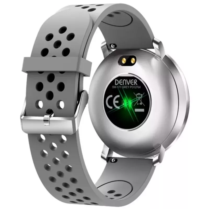 Denver SW-171 Grau Smartwatch mit 1,3-Zoll IPS-Touchdisplay, Herzfrequenzmesser, IP67, Bluetooth 5.0