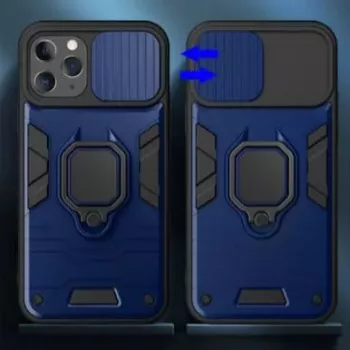 iLike Apple iPhone 14 Pro Max Ring Lens Case Blau