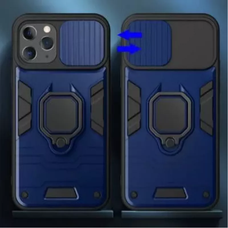 iLike Apple iPhone 14 Pro Max Ring Lens Case Blau
