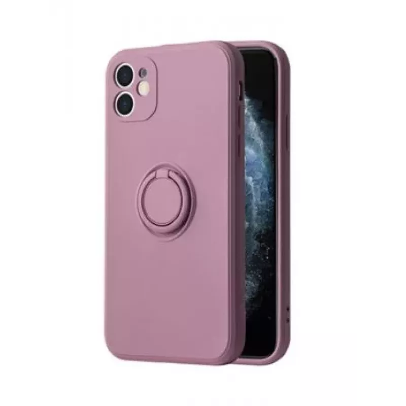 iLike Apple iPhone 14 Pro Silikon Ring Hülle Lila