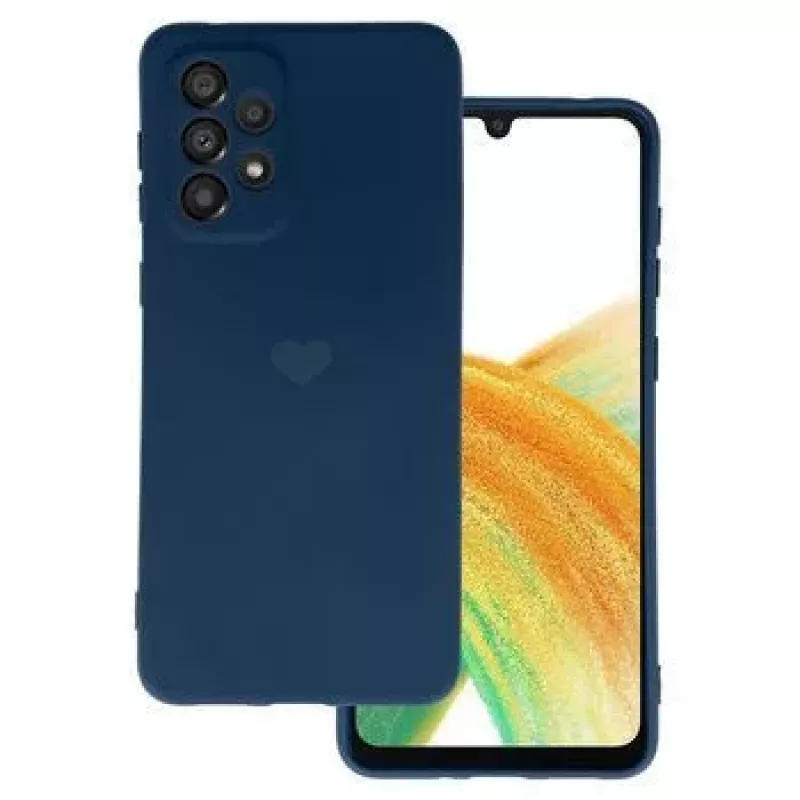 Vennus Samsung Galaxy A13 4G Silikon-Herz-Hülle Dunkelblau