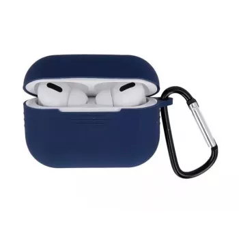 iLike Silikon-Schutzhülle für Apple AirPods Pro 2. Generation - Dunkelblau mit Haken