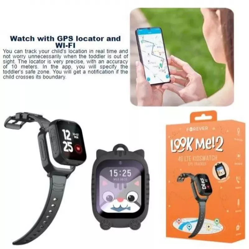 Forever Smartwatch GPS WiFi 4G Kids KW-510 Schwarz