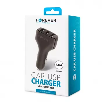 Forever Universal Triple USB Car Charger CC-05 4.8A Black