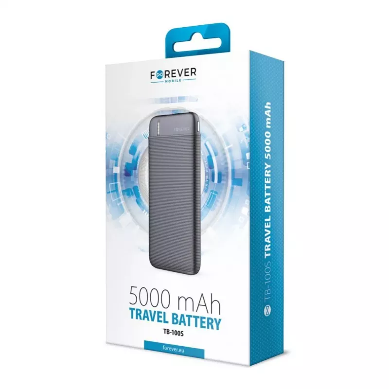 Forever Power Bank TB-100S 5000 mAh Schwarz