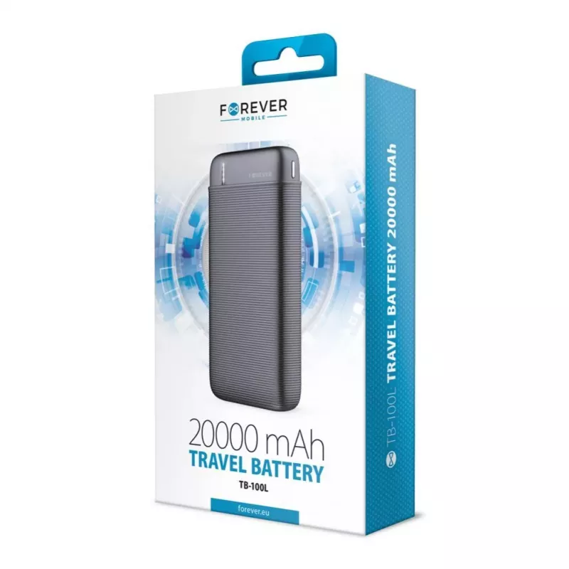 Forever Power Bank TB-100L 20000 mAh Schwarz
