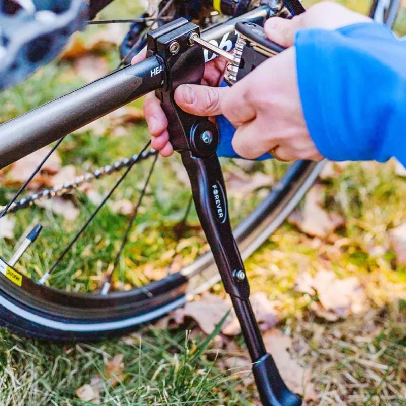 Forever Outdoor Bikes Kickstand - Seitenständer aus Aluminiumlegierung für 24-29 Zoll Fahrräder, Schwarz