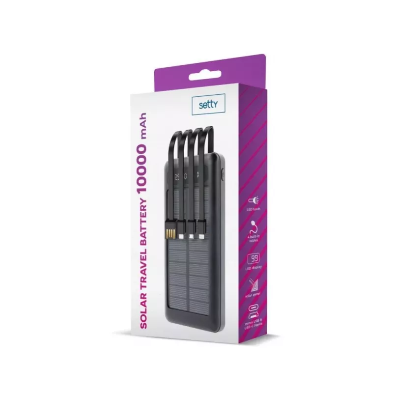 Setty Solar Power Bank SLR-100 10000 mAh Schwarz