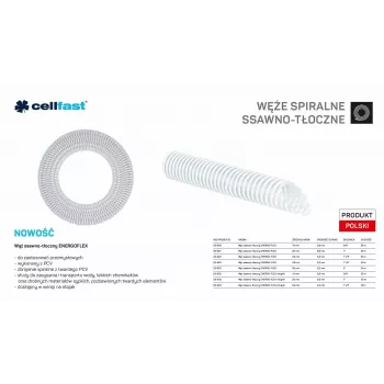 CELLFAST Saug-Druck-Schlauch 19mm x 25m Transparent ENERGO-FLEX