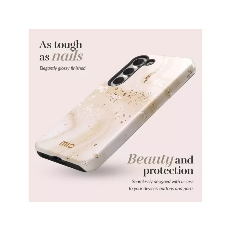 Mio Gold Marble Magsafe-kompatible Rückseitenhülle für Samsung Galaxy S25 5G