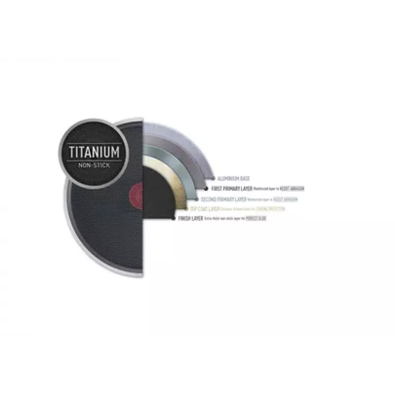 TEFAL Easy Plus Bratpfanne 24 cm, Feststehender Griff, Schwarz, Titan-Antihaftbeschichtung, Nicht für Induktion