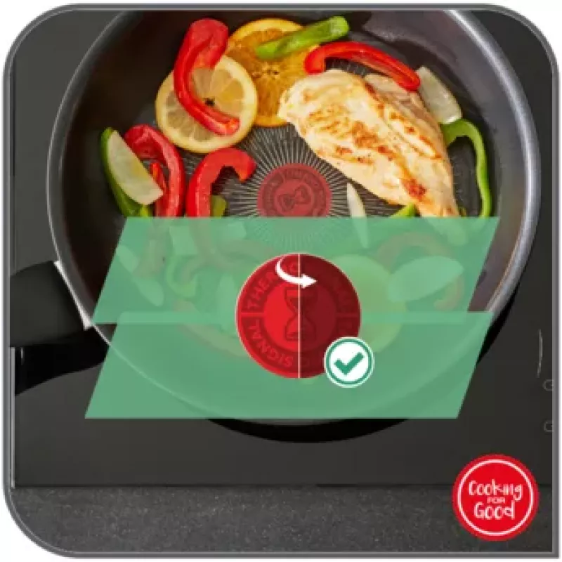 TEFAL Easy Plus Bratpfanne 24 cm, Feststehender Griff, Schwarz, Titan-Antihaftbeschichtung, Nicht für Induktion