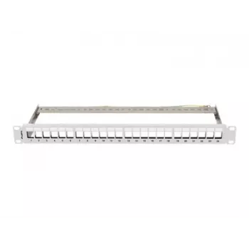LANBERG 19 inch Patch Panel Blind 1U 24-Port FTP für Keystone-Module Grau