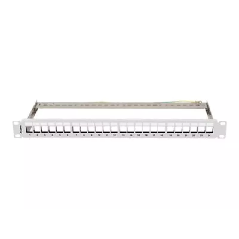 LANBERG 19 inch Patch Panel Blind 1U 24-Port FTP für Keystone-Module Grau