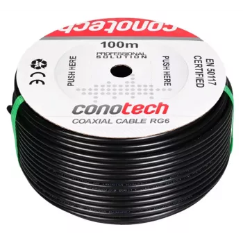 GREENCELL NS100 TRI Gel-Filled Coaxial Cable - 100m Rolle, Schwarz