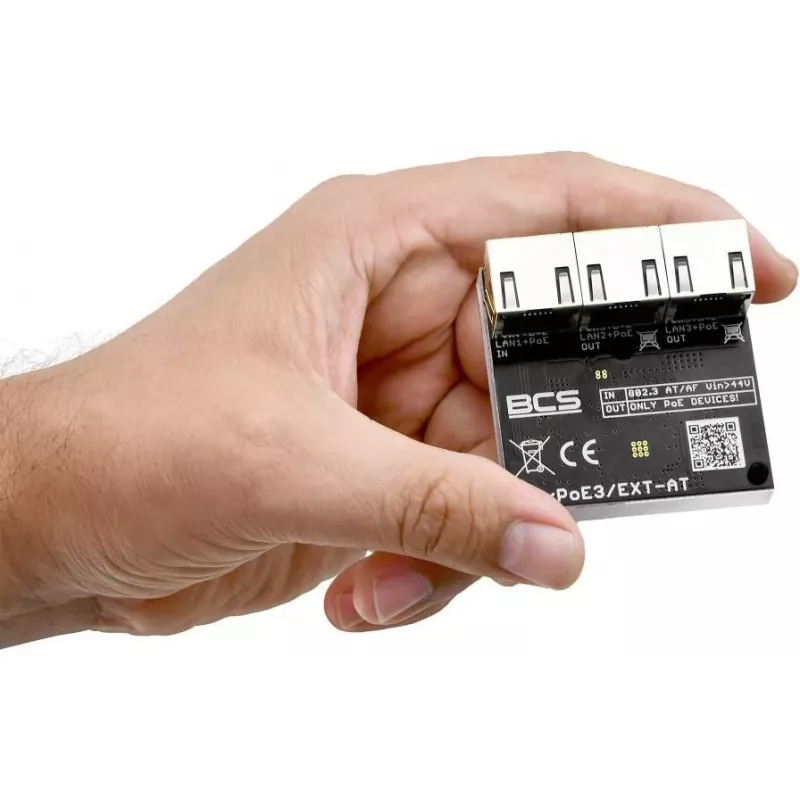 BCS BCS-xPoE3/EXT-AT 3-Port PoE+ Switch, 2x PoE+ 30W, 1x Uplink, 250m EXTEND, Metall