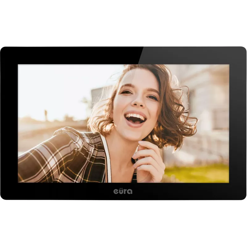 EURA VDP-86A3 10-Zoll schwarzes Video-Türsprechmonitor mit Tuya Smart App