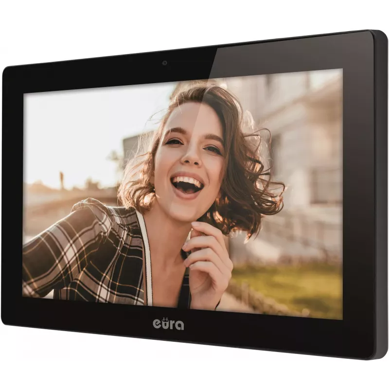 EURA VDP-86A3 10-Zoll schwarzes Video-Türsprechmonitor mit Tuya Smart App