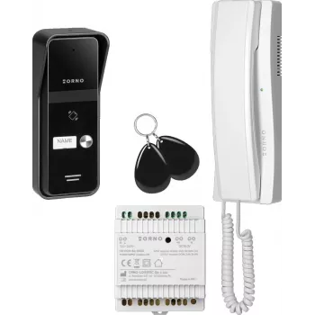 ORNO OR-DOM-BA-935ZD/W 2-Draht Audio-Türsprechanlagen-Set für Einfamilienhaus, Weiß