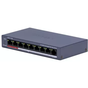Hikvision DS-3E0109P-E/M(C) 9-Port Fast Ethernet PoE Switch, 8 PoE Ports, 65W Budget, Unmanaged