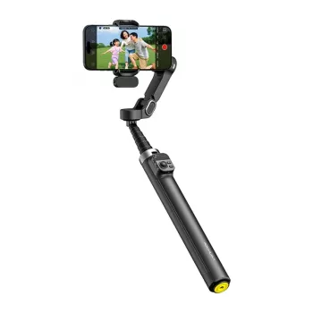 AOCHUAN Smart V3 Smartphone Gimbal mit AI-Tracking, Fülllicht, Fernbedienung, Stativ, Selfie-Stick, Schwarz