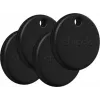 Chipolo POP Tracking Tag 4er-Pack Schwarz - Bluetooth-Schlüsselfinder, kompatibel mit Apple Wo ist?, austauschbare Batterie, IPX5 wasserabweisend, 60 m Reichweite, 120 dB Klingelton