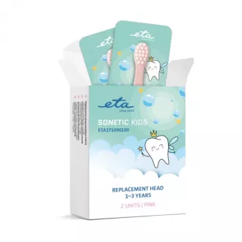ETA Sonetic Kids 171090100 Ersatzbürstenköpfe 2er-Pack Pink